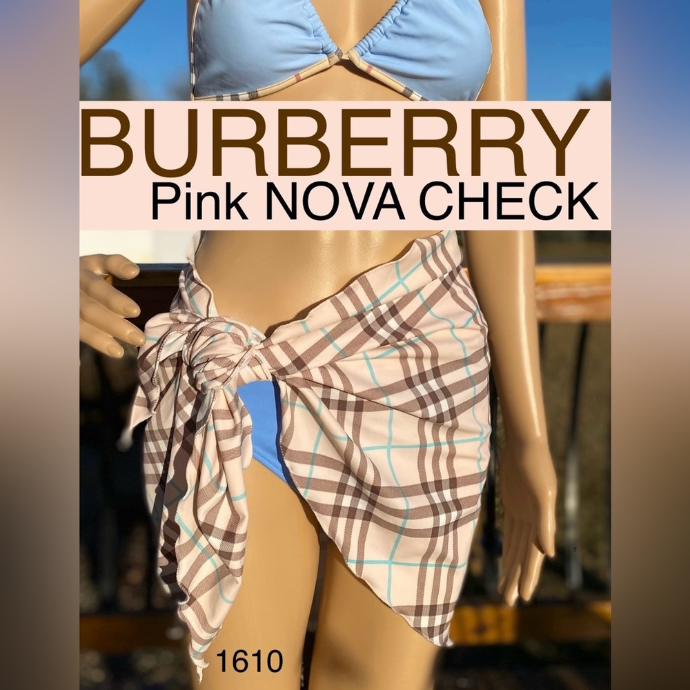 BURBERRY Swim/ Pink NOVA CHECK Sarong! Like NEW🔥Flawless👙made in Italy🇮🇹 OS